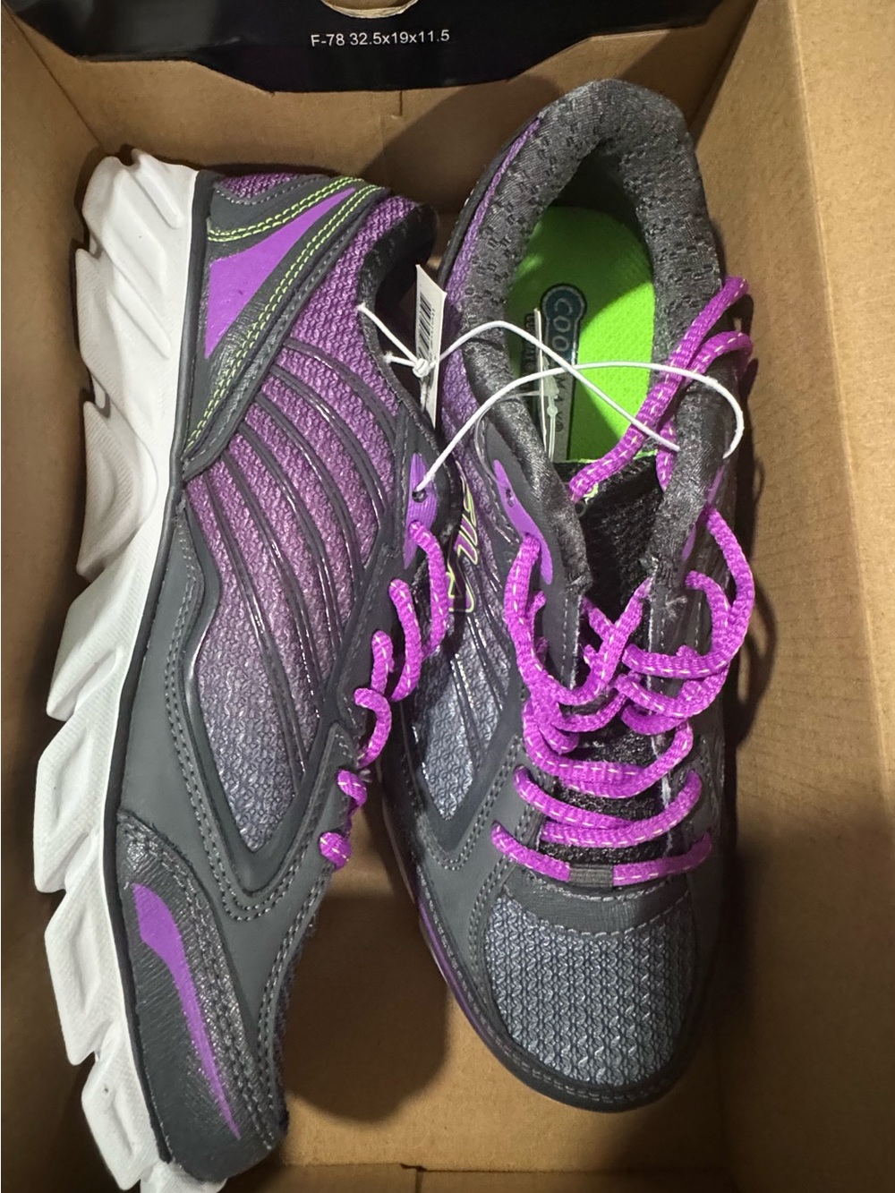 Fila Cool Max Light Weight Women's Gray and Purple Athletic Walking Shoes